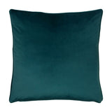 Opulence Plain Velvet Cushion in deep teal blue, square velvet cover with piped edging on all sides, shown on a plain white background.