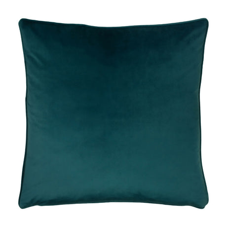 Opulence Plain Velvet Cushion in deep teal blue, square velvet cover with piped edging on all sides, shown on a plain white background.