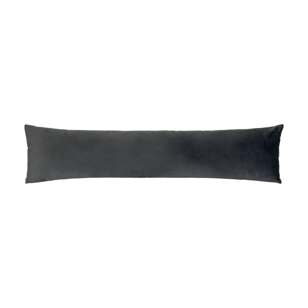 Opulence Plain Velvet Draught Excluder in graphite, a long bolster-style cushion in deep charcoal velvet, shown against a plain white background.