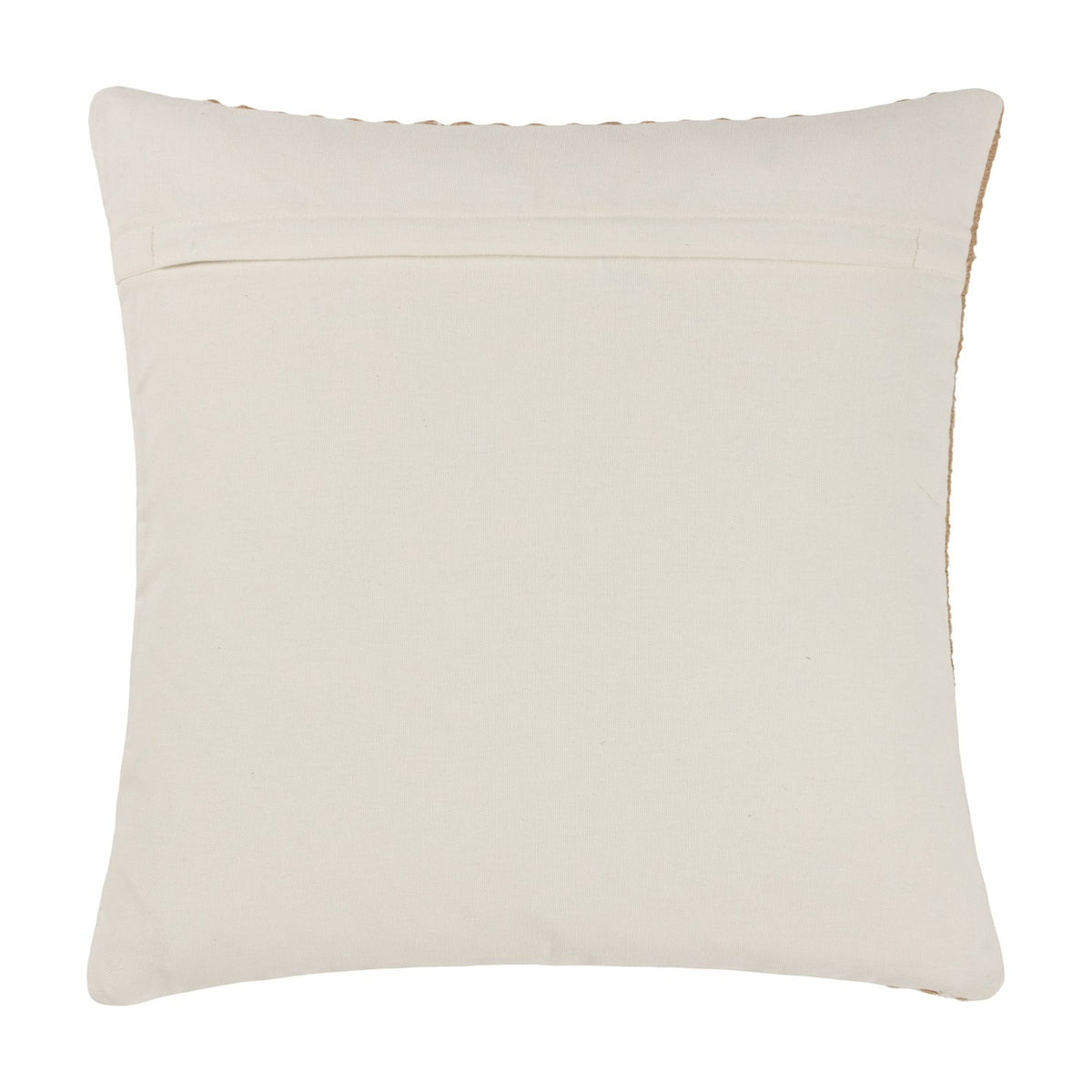 Reverse view of the Organik Plain Cotton Cushion showing a plain natural cotton back panel with a concealed fabric envelope closure, square shape, on a white background.
