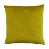 Palm Grove Jacquard Velvet Cushion in solid gold velvet, plain square shape with piped edge, shown on a white background.
