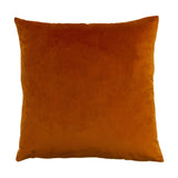 Palm Grove Jacquard Velvet Cushion in rust velvet, square 50x50cm shape, plain solid finish shown on plain white background.