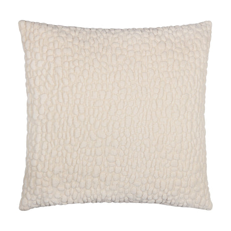 Square Pebble Linen Chenille Cushion in natural cream, featuring a raised pebble-textured pile face, shown against a plain white background.