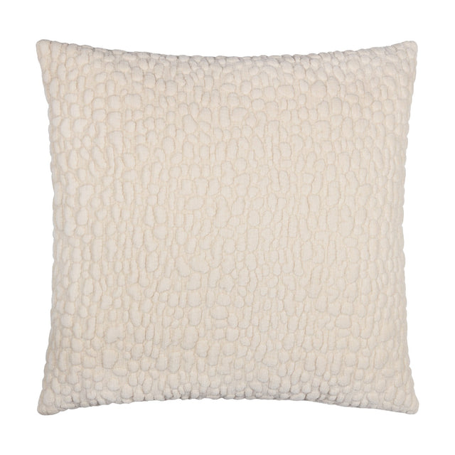 Square Pebble Linen Chenille Cushion in natural cream, featuring a raised pebble-textured pile face, shown against a plain white background.