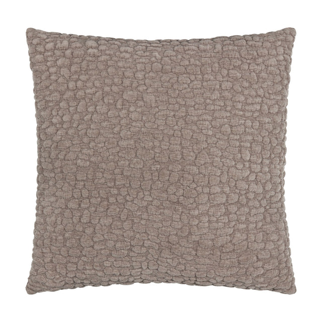 Pebble Linen Chenille Cushion in slate grey, a 45 x 45cm square scatter cushion with a raised pebble-textured chenille front, shown on a plain white background.