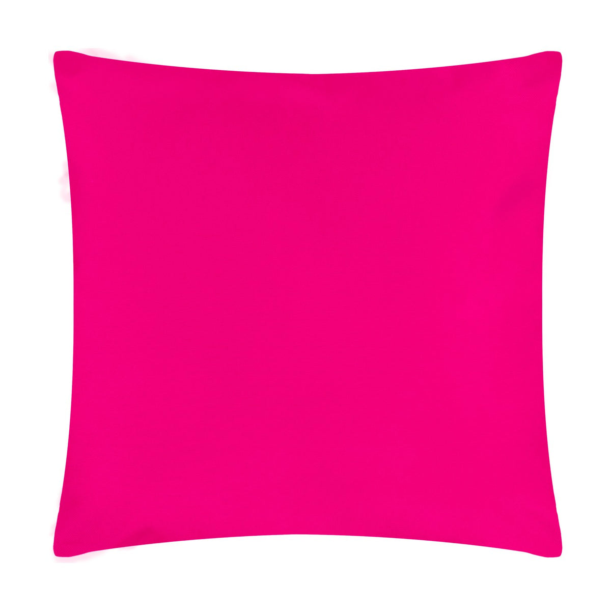 Pina There Abstract Polyester Cushion in bright pink, square shape with piped edge, shown on a plain white background.