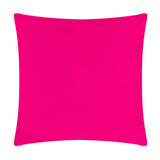 Pina There Abstract Polyester Cushion in bright pink, square shape with piped edge, shown on a plain white background.