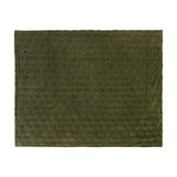 Pines Velvet Faux Fur Throw in forest green, shown flat with a raised tree pile pattern across the surface on a plain white background.