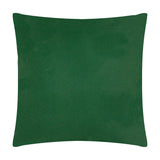 Square outdoor cushion in plain bottle green polyester fabric with a solid, pattern-free finish, shown against a plain white background.