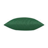 Plain Printed Polyester Cushion in bottle green, shown from the side with a plump, edge-stitched shape on a plain white background.