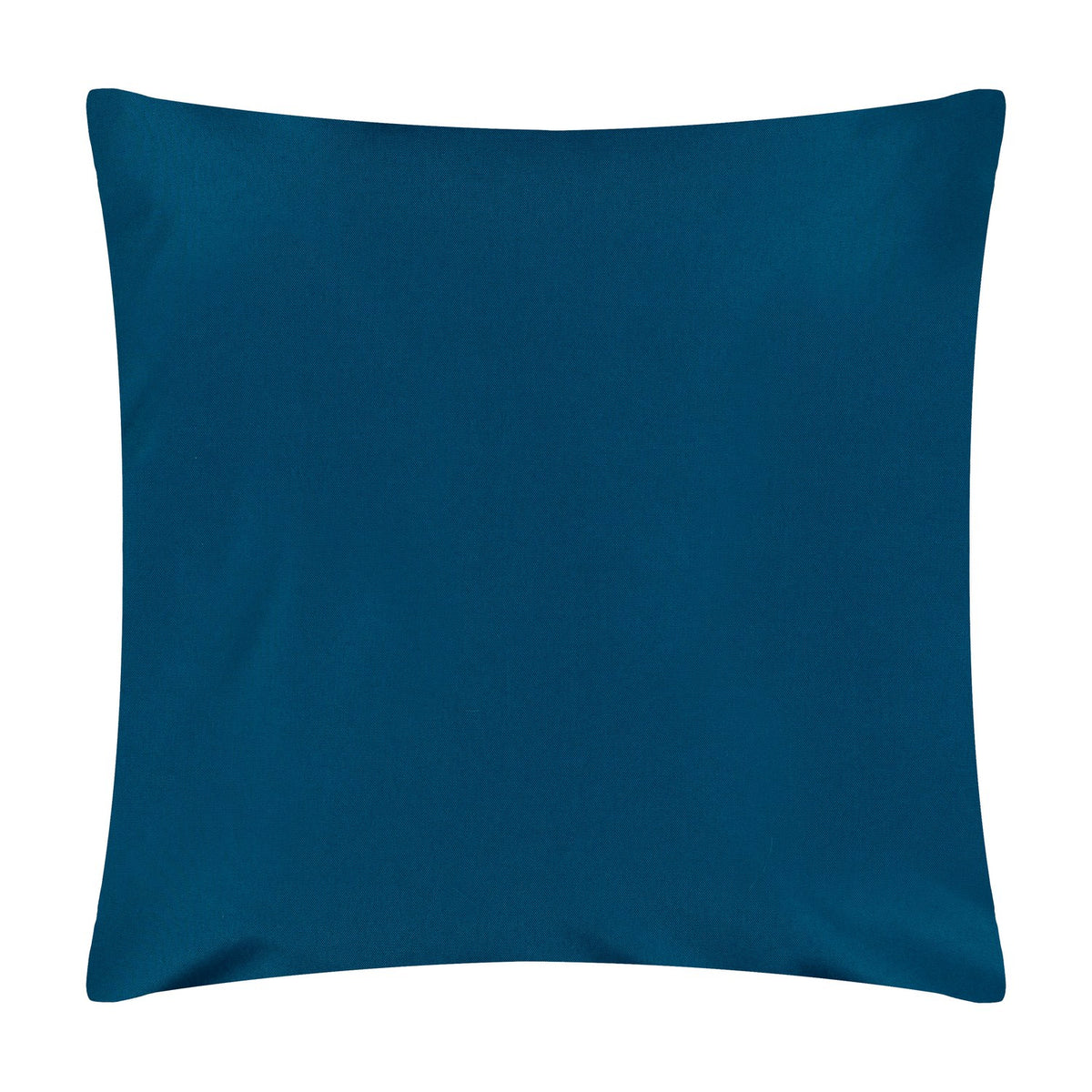 Square outdoor cushion in plain royal blue polyester with a knife edge finish, shown on a plain white background.