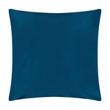 Square outdoor cushion in plain royal blue polyester with a knife edge finish, shown on a plain white background.