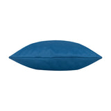 Side view of the Plain Printed Polyester Cushion in royal blue, showing its knife-edge seam and plain polyester fabric against a white background.