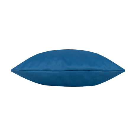 Side view of the Plain Printed Polyester Cushion in royal blue, showing its knife-edge seam and plain polyester fabric against a white background.
