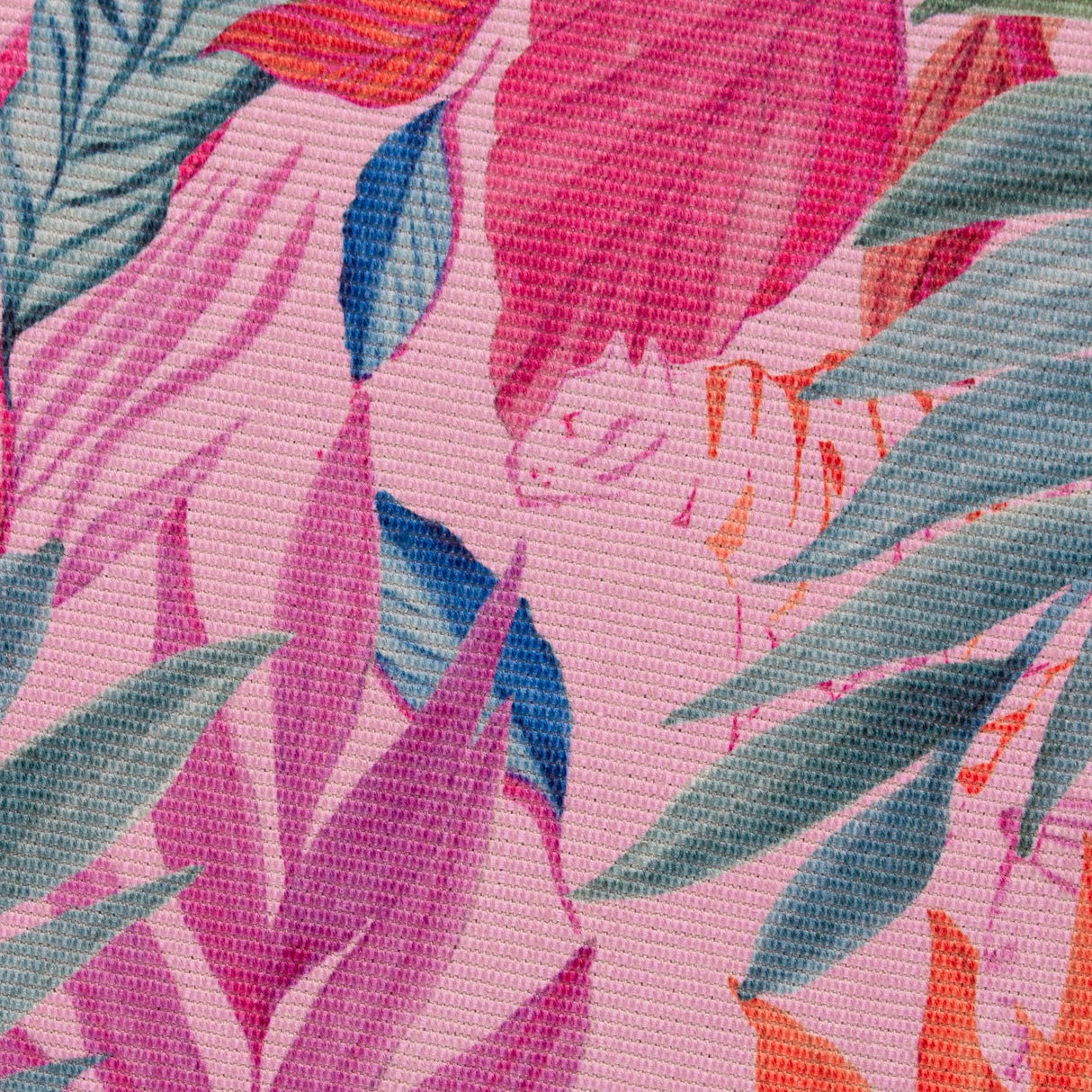 Psychedelic Jungle Printed Polyester Rug - Pink