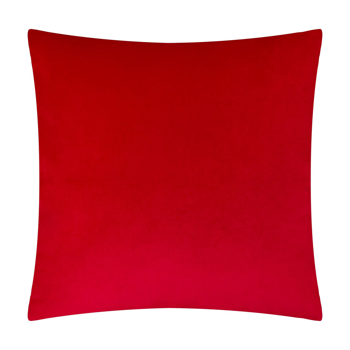 Square cushion in plain red velvet with a smooth, unpatterned finish, shown against a plain white background.