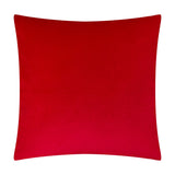 Square cushion in plain red velvet with a smooth, unpatterned finish, shown against a plain white background.
