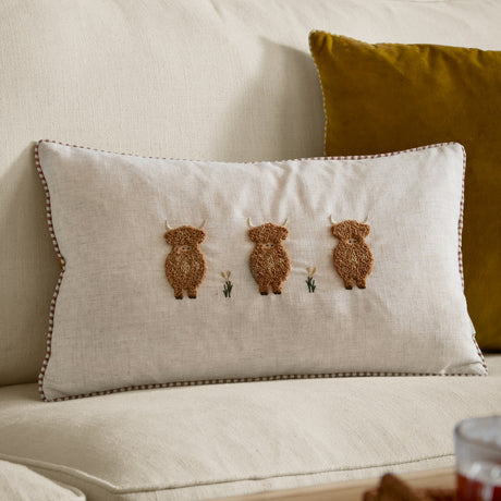 Rambhco Velvet Linen Cushion - Ginger