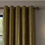 Regency Stripe Velvet Fully Lined Eyelet Curtains - Olive
