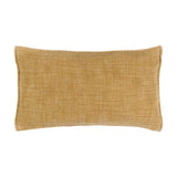 Ribble Reversible Cotton Cushion in honey, a rectangular bolster-style cushion with a fine ribbed woven texture, shown on a plain white background.