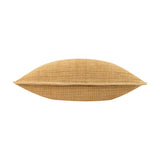Ribble Reversible Cotton Cushion in honey, a rectangular bolster-shaped cushion with a ribbed cotton texture and stonewashed finish, shown side-on against a plain white background.