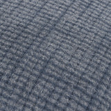 Close-up of the Ribble Reversible Cotton Cushion in ink blue, showing a finely ribbed woven cotton texture with subtle grid-like lines.