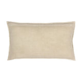 Ribble Reversible Cotton Cushion in natural, rectangular 40 x 60cm shape shown with concealed zip closure, plain woven cotton back, on a white background.