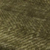 Rawton Ombre Herringbone Wool Throw in Natural/Moss, close-up of the brushed herringbone weave shading from cream to deep moss green.