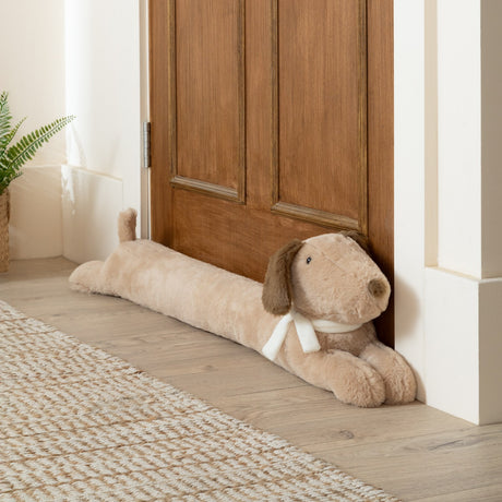 Samson Bow Faux Fur Draught Excluder - Natural