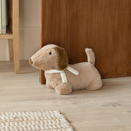 Samson Sand Filled Faux Fur Door Stop - Natural