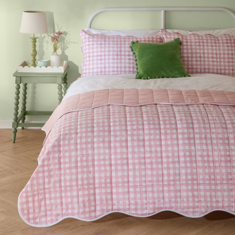 Scallop Plain Cotton Blend Bedspread - SCALLOP-BS