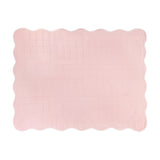 Scallop Plain Cotton Blend Bedspread in pink with a square-quilted pattern and white scalloped trim edging, shown flat on a plain white background.