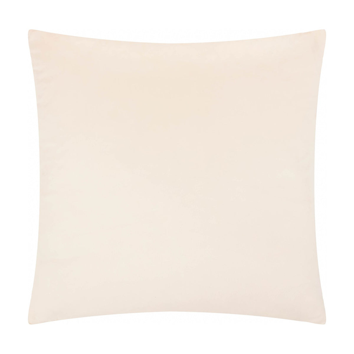 Softie Check square cushion in natural, showing a plain solid-toned polyester fabric cover with piped edges against a plain white background.
