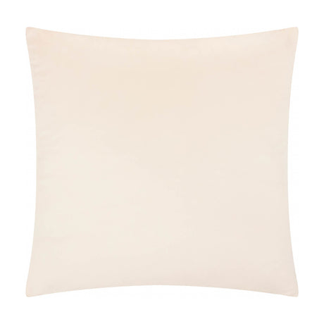 Softie Check square cushion in natural, showing a plain solid-toned polyester fabric cover with piped edges against a plain white background.