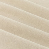 Close-up of soft chenille pencil pleat curtain fabric in ecru, showing matt polyester texture with soft folds and even drape.