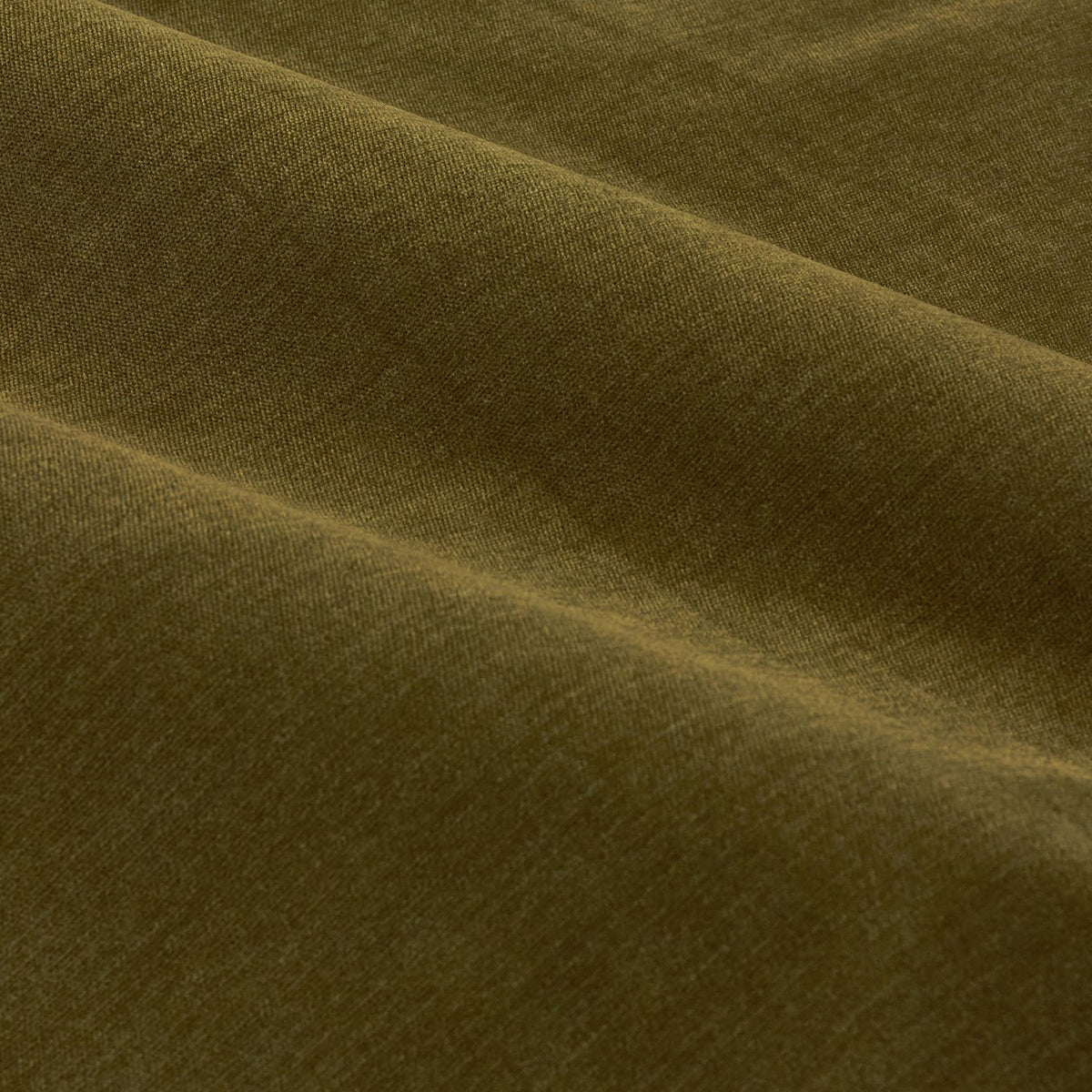 Close-up of soft chenille fabric in olive green, showing the plush matt-textured pile of the Pencil Pleat Curtains.