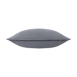Slub Cotton Woven Plain Cushion in Denim blue, shown lying flat with piped edges and a matt woven texture against a plain white background.