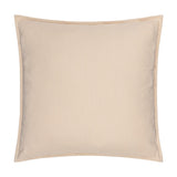 Square slub cotton cushion in cream with a subtly textured woven surface and flanged edge, shown on a plain white background.