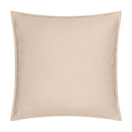 Square slub cotton cushion in cream with a subtly textured woven surface and flanged edge, shown on a plain white background.