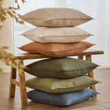 Slub Cotton Woven Plain Cushion - Moss