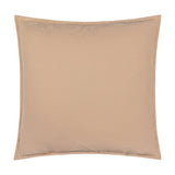 Square slub cotton woven plain cushion in natural beige with an oxford border, shown against a plain white background.