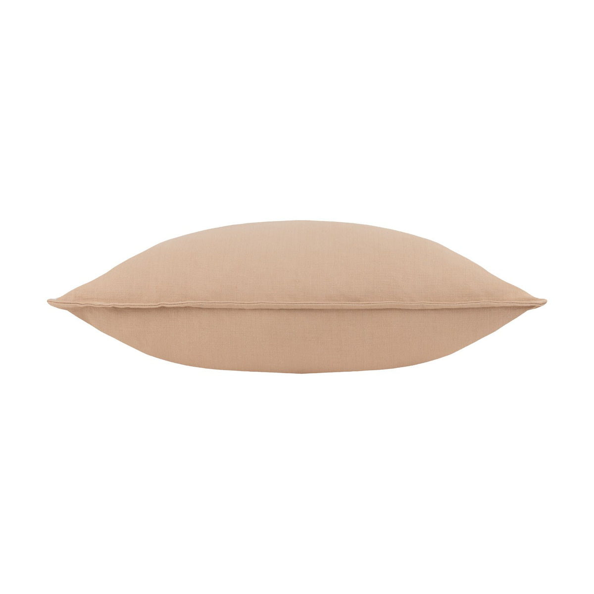 Slub Cotton Woven Plain Cushion in Natural beige, rectangular with an oxford border edge, shown flat on a plain white background.