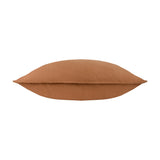 Slub Cotton Woven Plain Cushion in toffee, rectangular with a flat oxford border, textured slub-weave fabric in warm mid-brown, shown on a plain white background.