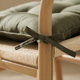 Slub Cotton Plain Polyester Seat Pad - Lichen