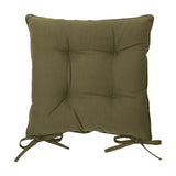 Slub Cotton Plain Polyester Seat Pad - Lichen