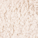 Close-up of the curly sherpa pile texture on the Sheep Wool Cotton Door Stop in white, showing the soft, looped shearling-look body fabric.