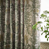 Snakeshead Chenille Pencil Pleat Curtains - Sunflower/Stone