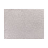 Snowflakes Plain Faux Fur Throw in grey, rectangular with an embossed snowflake pattern across the pile, shown flat on a plain white background.