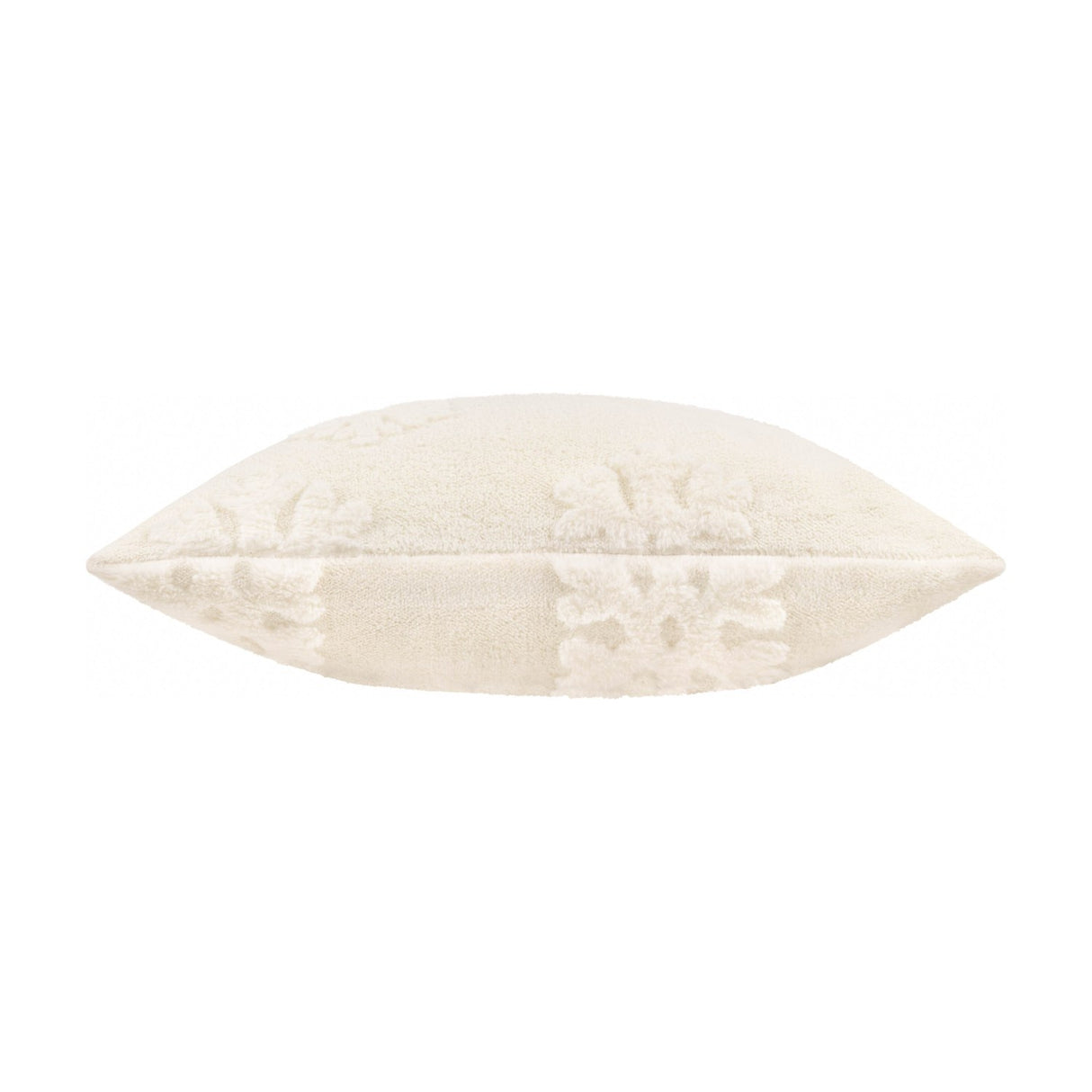 Snowflakes Faux Fur Polyester Velvet Cushion - Snow White
