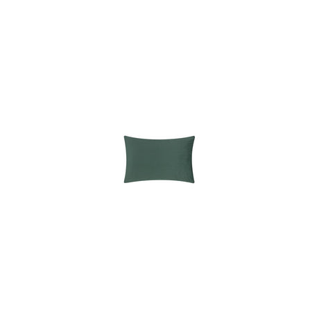 Softie Check Polyester Cushion in green, a rectangular bolster-shaped cushion with a raised grid texture, shown on a plain white background.